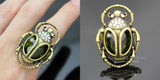 Cleopatra Egyptian khepri Scarab Beetle Warcraft Stone Ring
