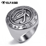 Men's Egyptian Eye of Horus Ra Udjat Talisman Ring