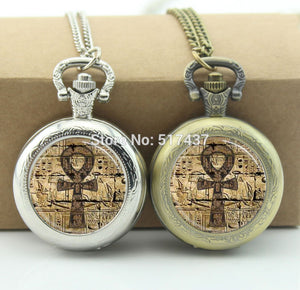 Egyptian Ankh Pocket Watch Eternal Life Symbol Jewelry