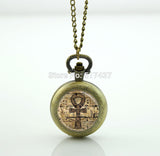 Egyptian Ankh Pocket Watch Eternal Life Symbol Jewelry