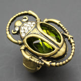 Cleopatra Egyptian khepri Scarab Beetle Warcraft Stone Ring
