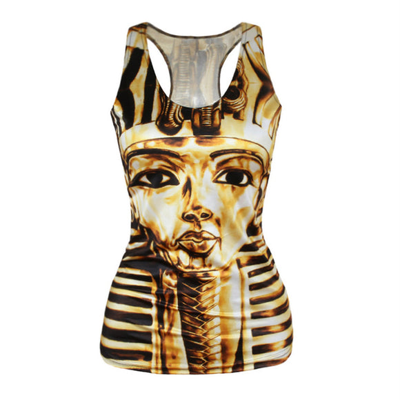 T-shirt Punk 3D Egyptian Pharaoh Print Camisole