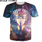 Cosmos T shirt  summer New Arrivals fashion men T Shirt Ancient Egyptian pharaoh 3D print O Neck Short Sleeve tshirts