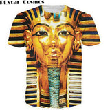 Cosmos T shirt  summer New Arrivals fashion men T Shirt Ancient Egyptian pharaoh 3D print O Neck Short Sleeve tshirts