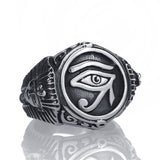 Men's Stainless Steel Ring Egyptian Pharaohs Eye of Horus