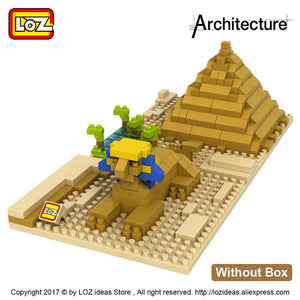 LOZ Diamond Blocks Egyptian Pyramid Model Sphinx and Pyramid LOZ World Famous Architecture Series Toys Children Buildings 9376