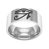 Men's Boys Egyptian Eye of Horus Ra Titanium steel Ring