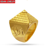 Egyptian Pyramid Metal Ring Golden Hip Hop Men's Jewelry