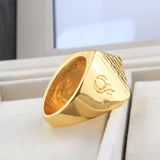 Egyptian Pyramid Metal Ring Golden Hip Hop Men's Jewelry