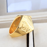 Egyptian Pyramid Metal Ring Golden Hip Hop Men's Jewelry