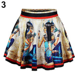 Egyptian Mural Mini Flared Half-length Skirt