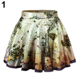 Egyptian Mural Mini Flared Half-length Skirt