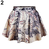 Egyptian Mural Mini Flared Half-length Skirt