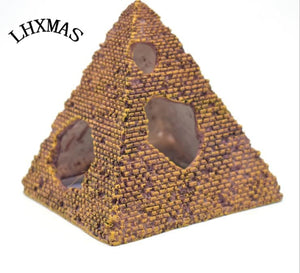 Aquarium Decoration Castle Resin Egyptian Pyramid Rockery Hiding Cave Escape Hole Fish Tank Landscaping Ornament Fish House A073