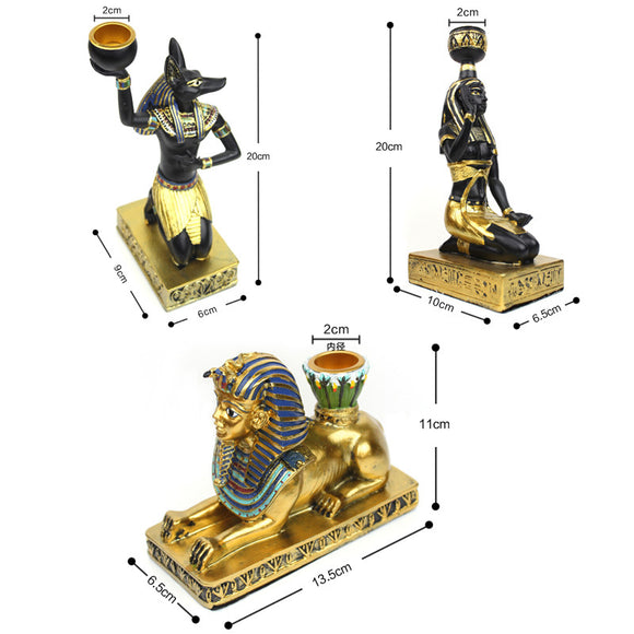 Resin Candleholder Retro Ancient Egyptian