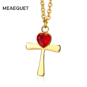 Red Crystal Egyptian Ankh Cross Chokers