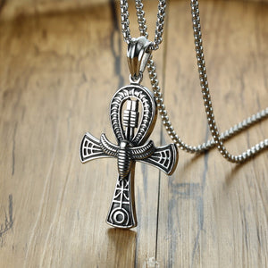 Egyptian Cross of Life Ankh With Scarab Necklace