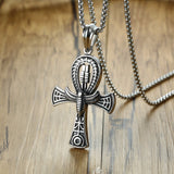 Egyptian Cross of Life Ankh With Scarab Necklace