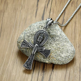 Egyptian Cross of Life Ankh With Scarab Necklace