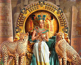 5D Round Diamond Painting Mosaic Leopard Painting Egyptian Pharaoh