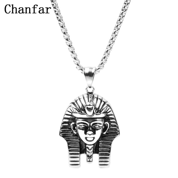 Vintage Egyptian Pharaoh Head Pendant Necklace
