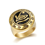Egyptian Eye of Horus Talisman Stainless Steel Ring