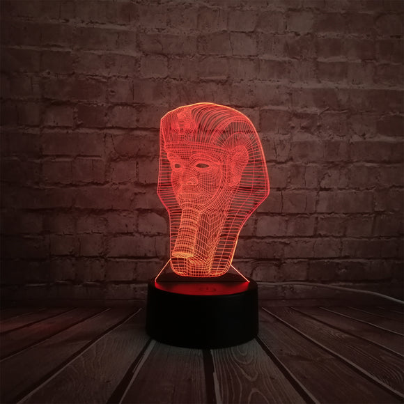 3D Egyptian Sphinx Pharaoh LED Bulb Lamp USB Night Light