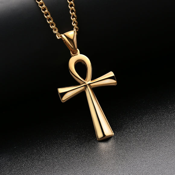 Egyptian Life Cross Pendant Hip-hop Necklace