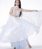 Dance Fairy Belly Dance Silk-like Transparent Isis Wings With Sticks Egyptian 360 Degrees Wing Black Orange Pink Free Shipping