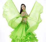 Dance Fairy Belly Dance Silk-like Transparent Isis Wings With Sticks Egyptian 360 Degrees Wing Black Orange Pink Free Shipping